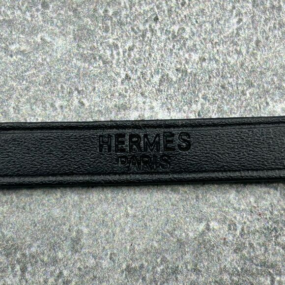 NWT Hermes Hapi 3 MM Black Leather Palladium Wrap Bracelet Buckle With Box - Picture 8 of 16